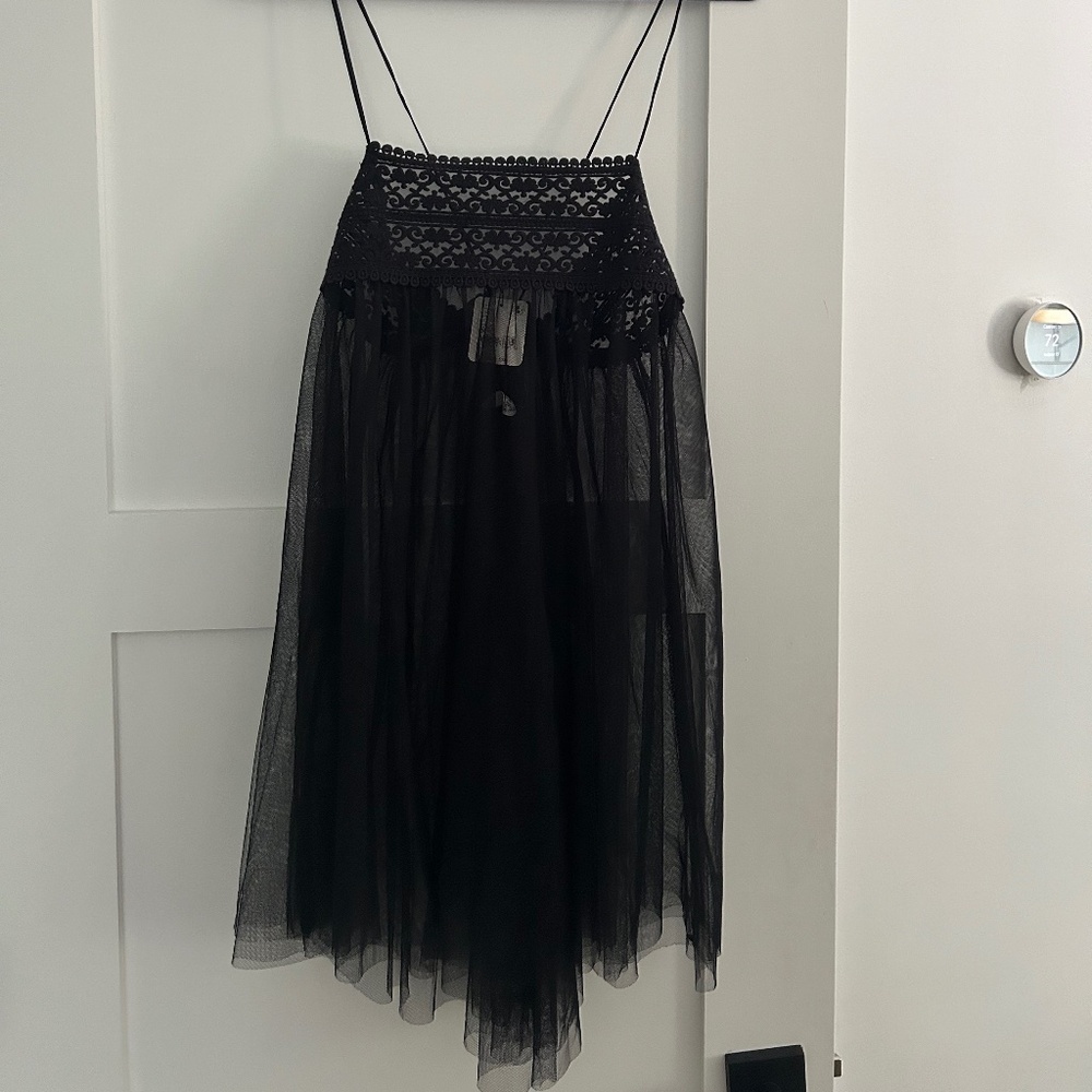 NWT FREE PEOPLE BLACK MESH TUNIC SZ SMALL